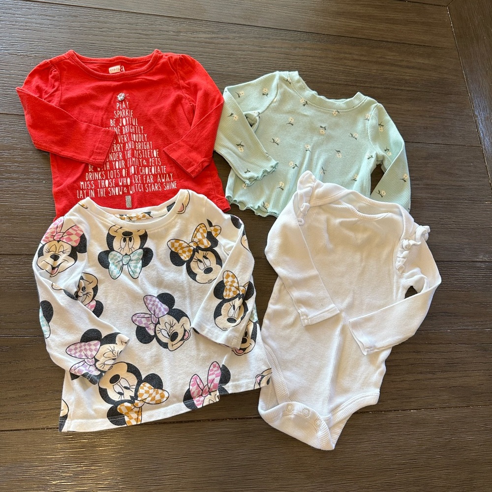 12month Set of Baby Long Sleeve Tops and Onesie